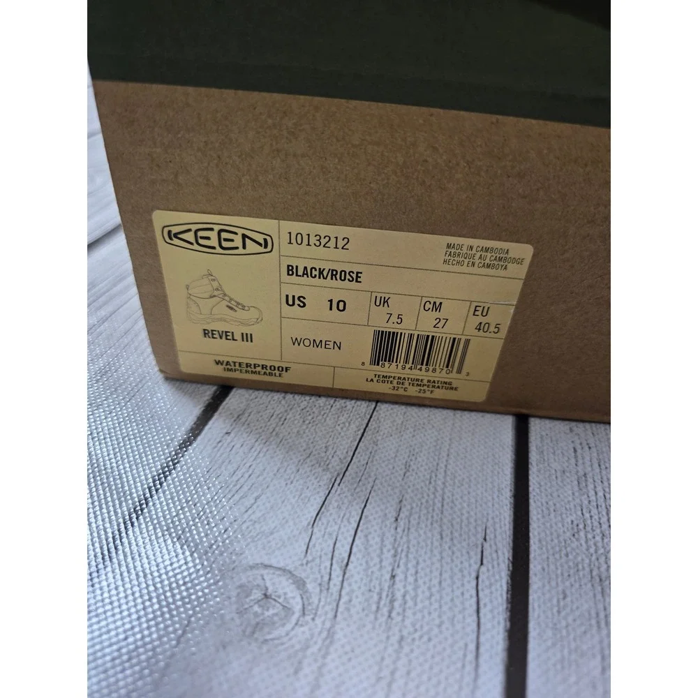 KEEN Revel‎ III Womens 10 Waterproof Hiking Boots Black Rose 1013212